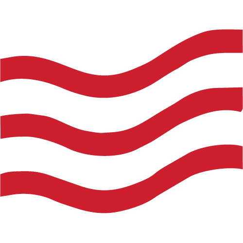 Three red wavy lines
